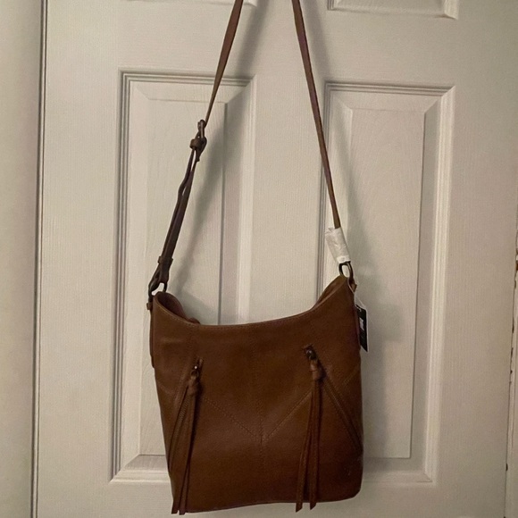FRYE Ari Crossbody Cognac Brown Leather Handbag NWT - Picture 13 of 16